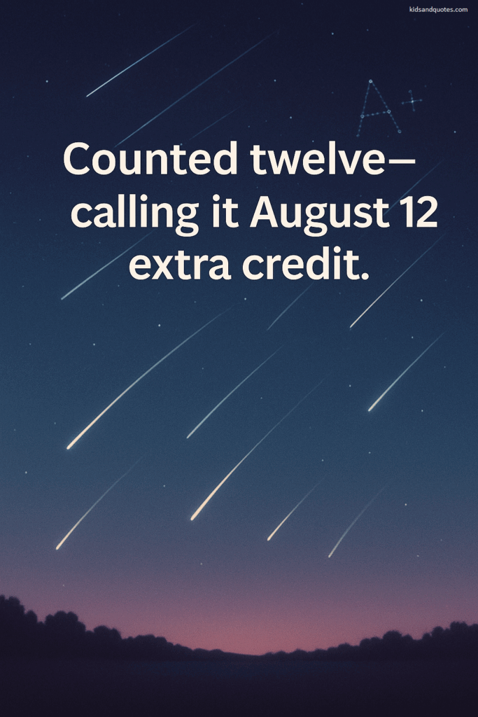 Counted tweleve - calling it August 12 extra credit.