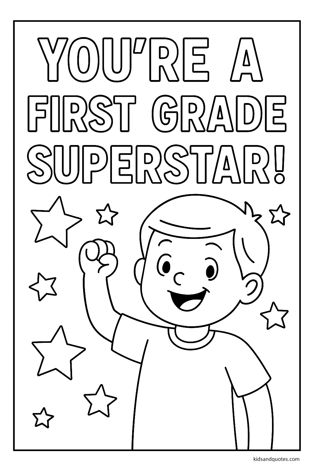 First Grade Superstar - ready to print coloring page