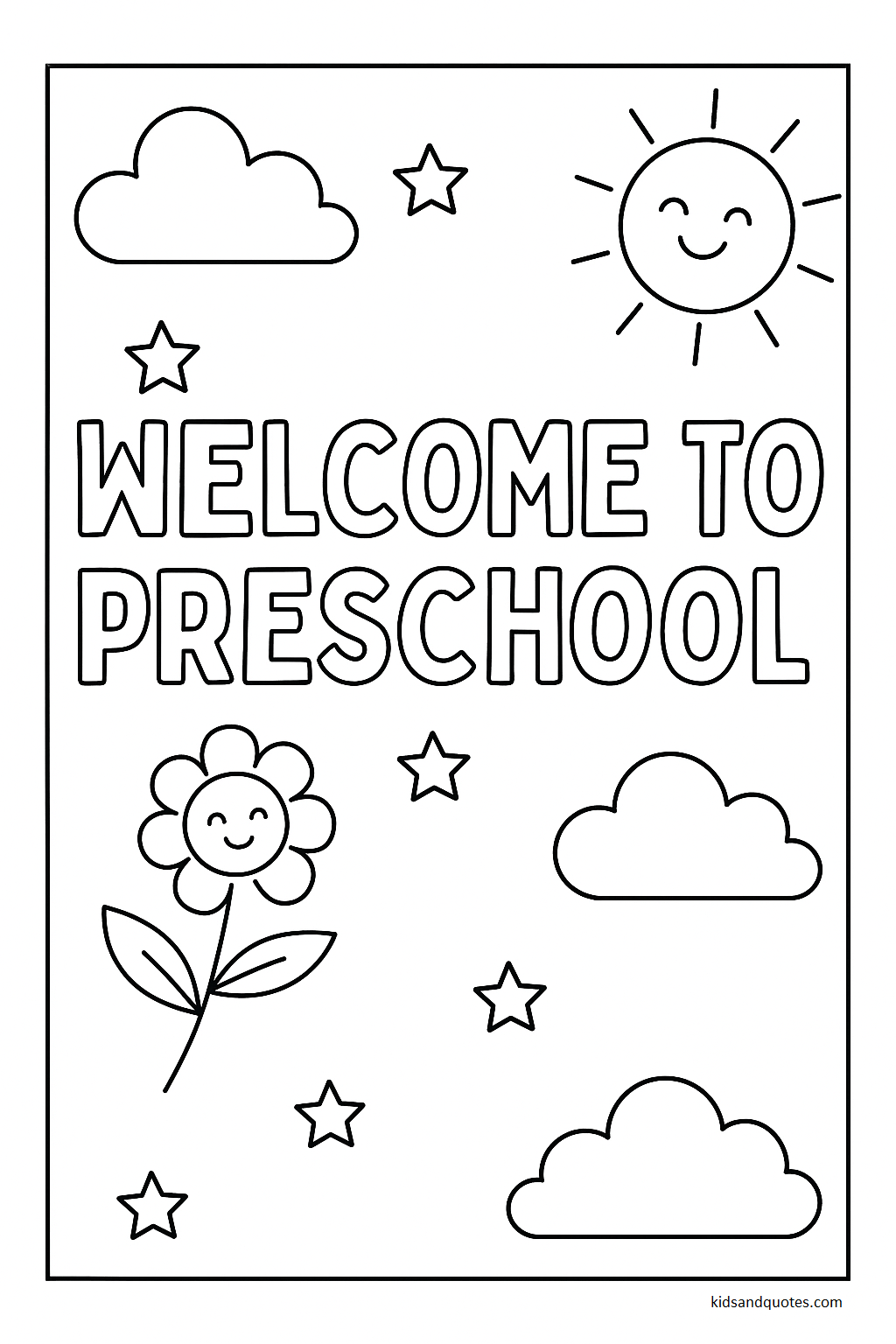 Welcome to preschool - coloring page