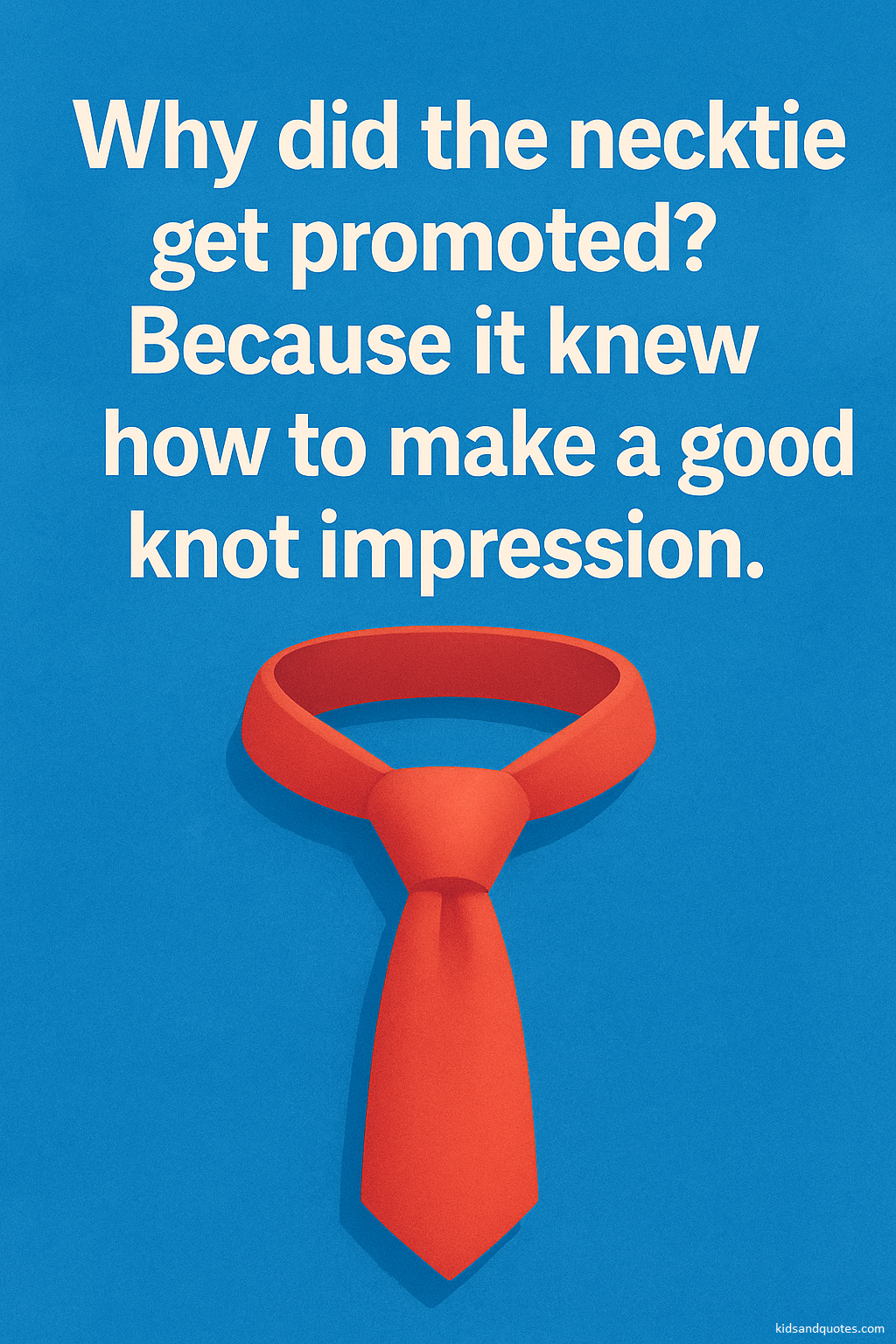 Why did the necktie get promoted? Because it knew how to make a good knot impression.