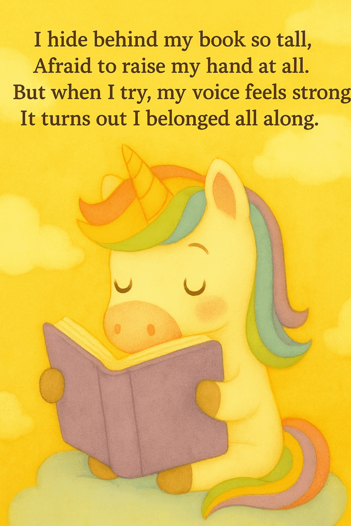 A short and easy to remember poem having 4 lines - Being Shy