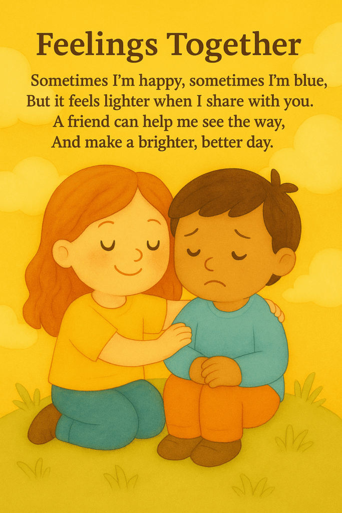 Short, easy to remember, 4-lines poem - Feelings Together