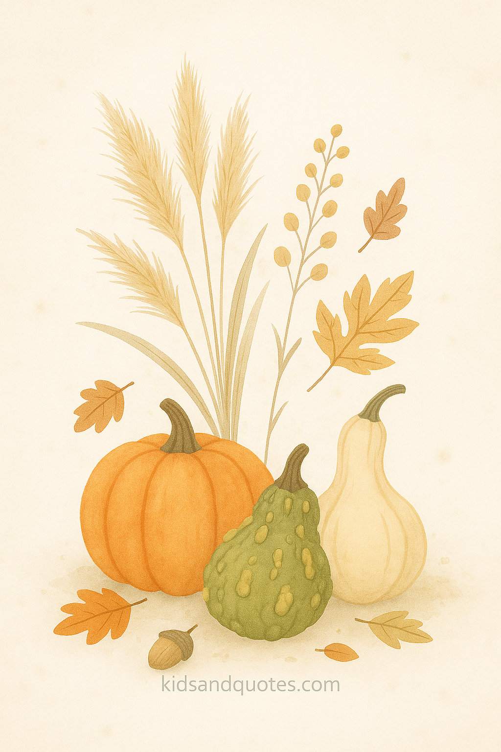 iPhone Wallpaper - A still-life of interesting gourds, dried branches / flowers (wheat, pampas, seeds), leaves, arranged on a textured surface.