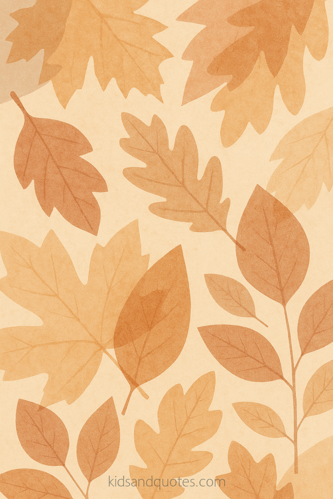 A semi-abstract composition: layers of translucent leaf silhouettes (maple, oak) overlapping, in tones of rust, ochre, brown, cream, no central subject, more ambient.