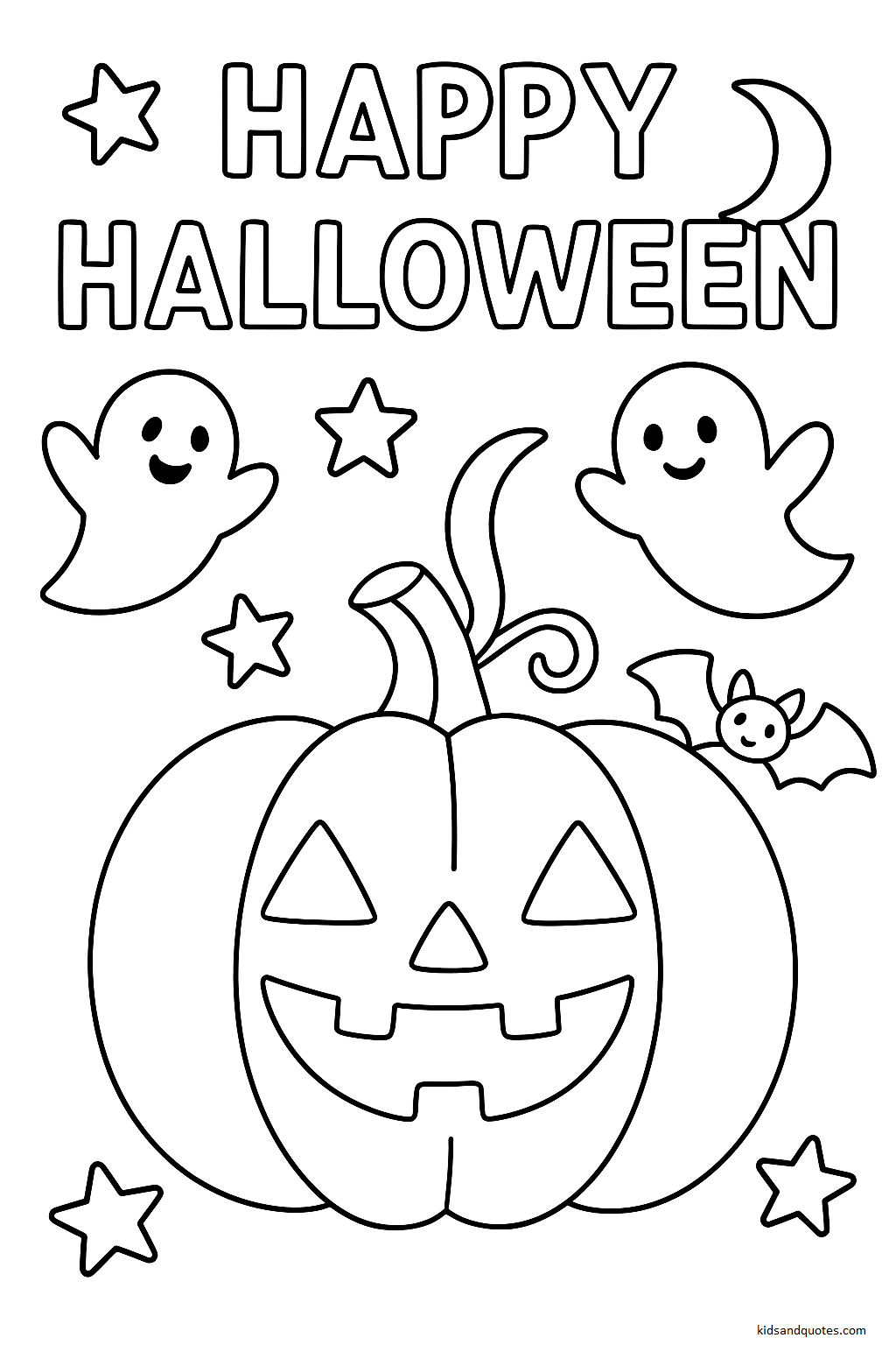 Halloween jack-o'-lantern coloring page.