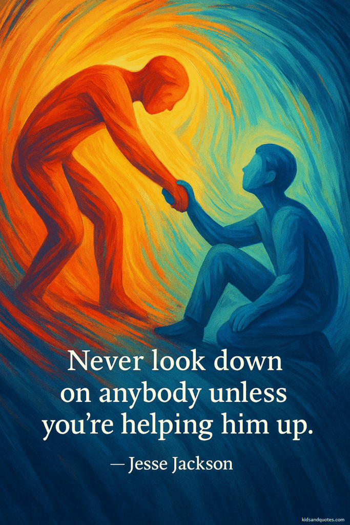 Never look down on anybody unless you're helping him up - Jesse Jackson