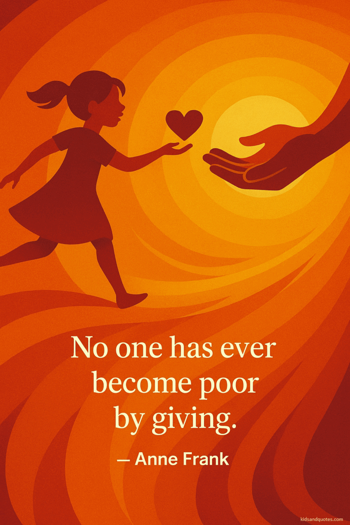 No one has ever become poor by giving- Anne Frank