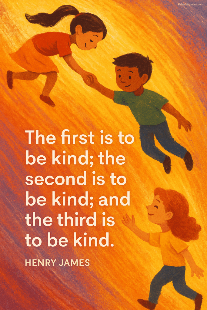 The first is to be kind; the second is to be kind; and the third is to be kind - Henry James