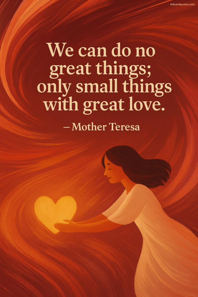 We can do no great things; only small things with great love - Mother Teresa