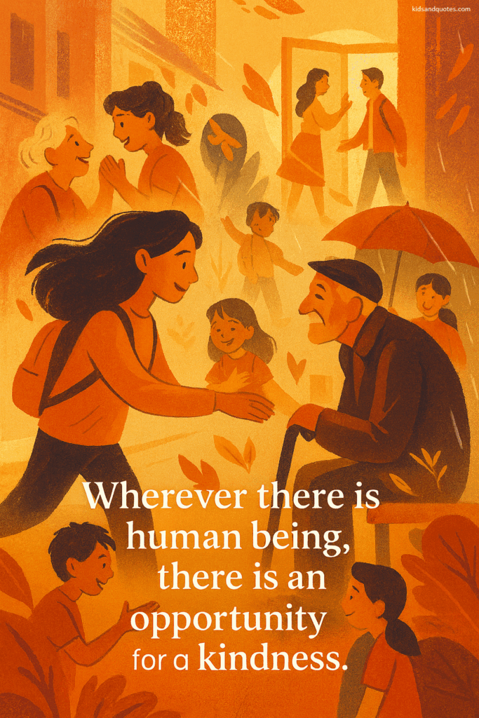 Wherever there is human being, there is an opportunity for a kindness.