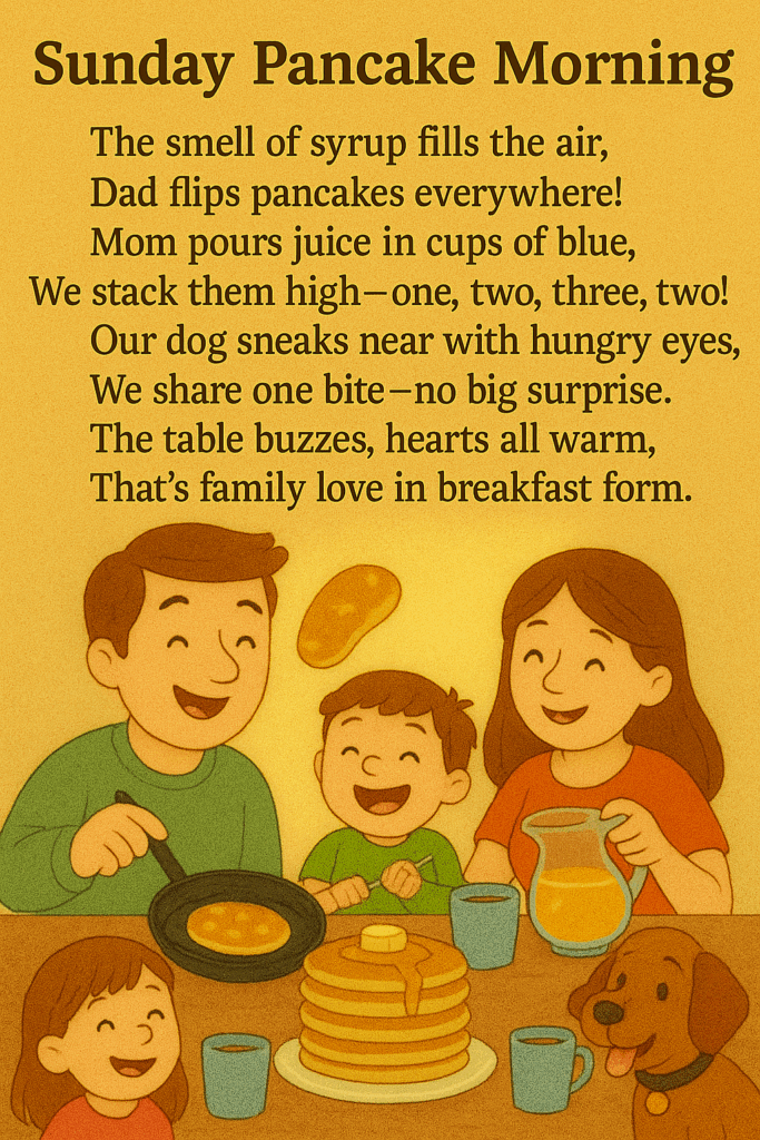 Sunday Pancake Morning - short poem.
