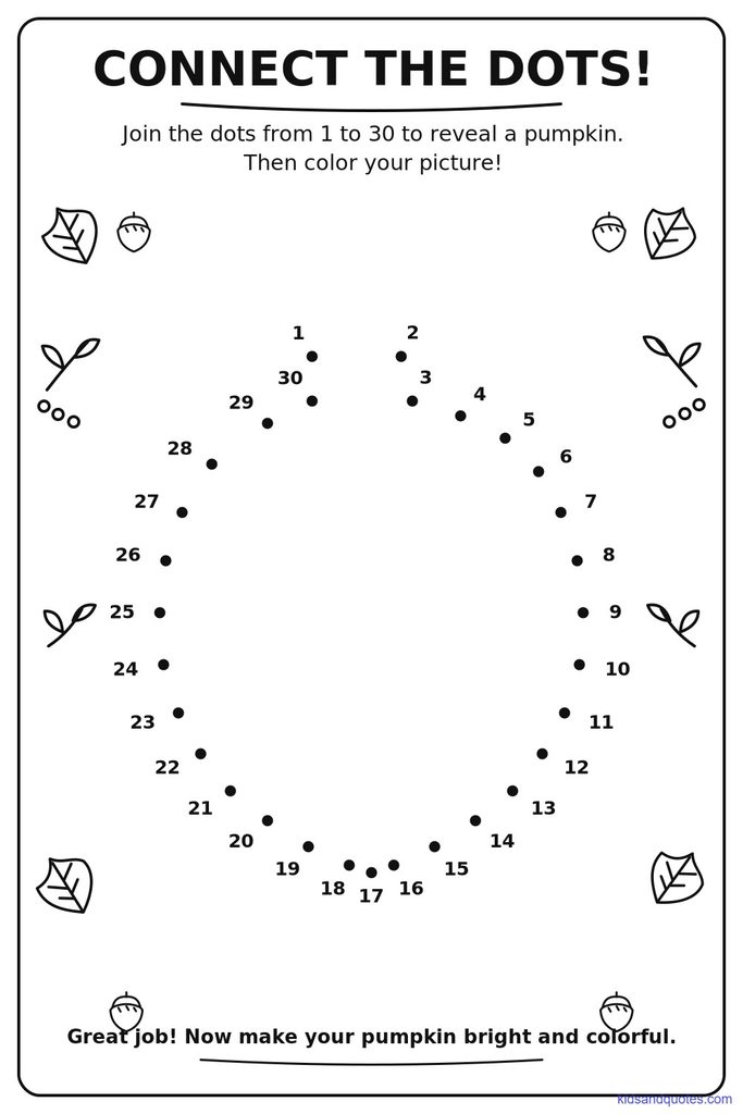 Pumpkin drawing activity sheet.