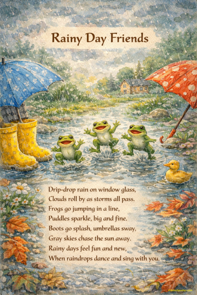 Easy poem to remember: Rainy Day Friends