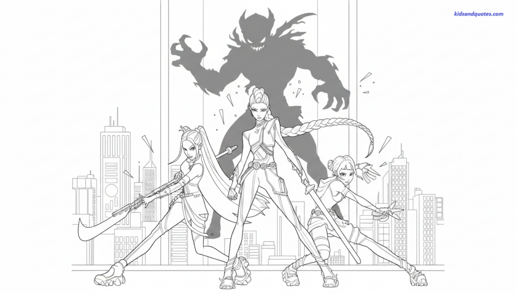 Kpop Demon Hunters Coloring Page 