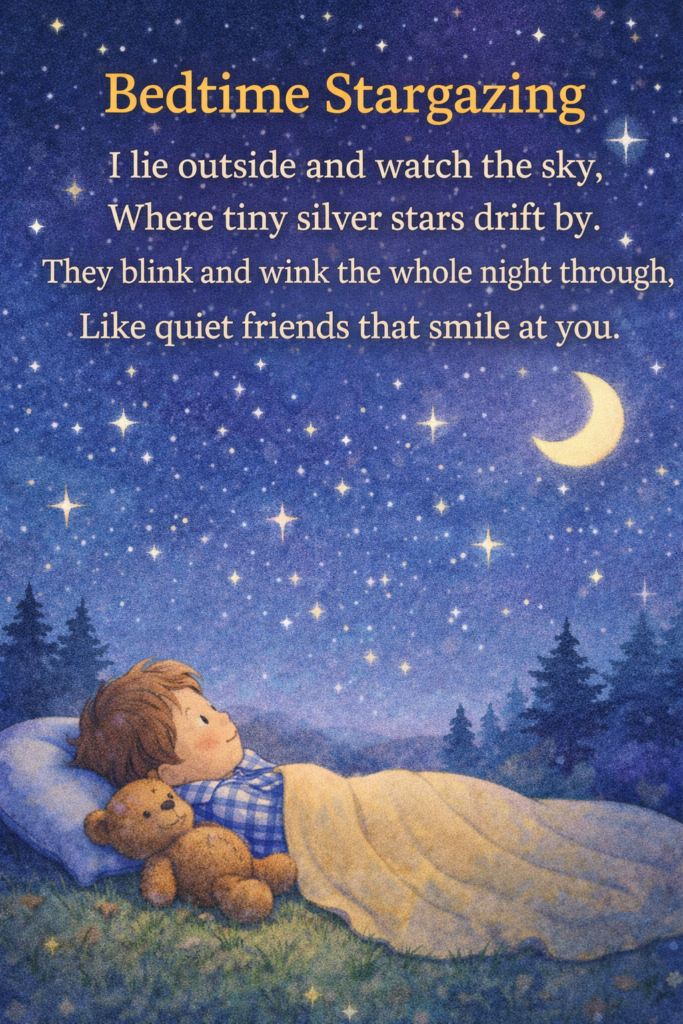 Bedtime Stargazing: Easy poem to remember 4-lines 
