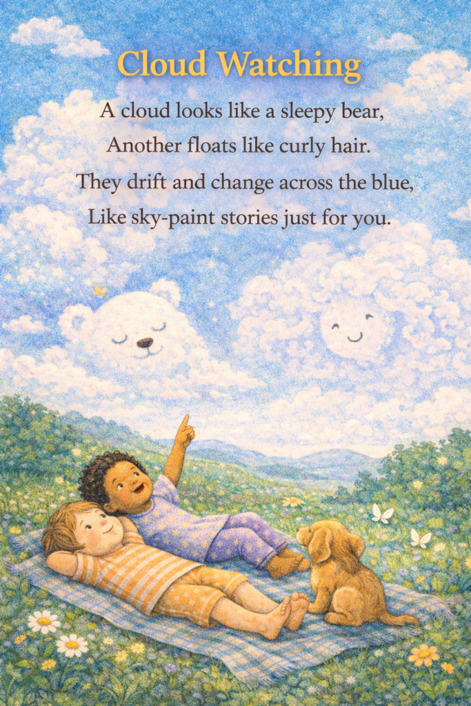 Cloud Watching - A short and easy-to-remember 4-line poem.