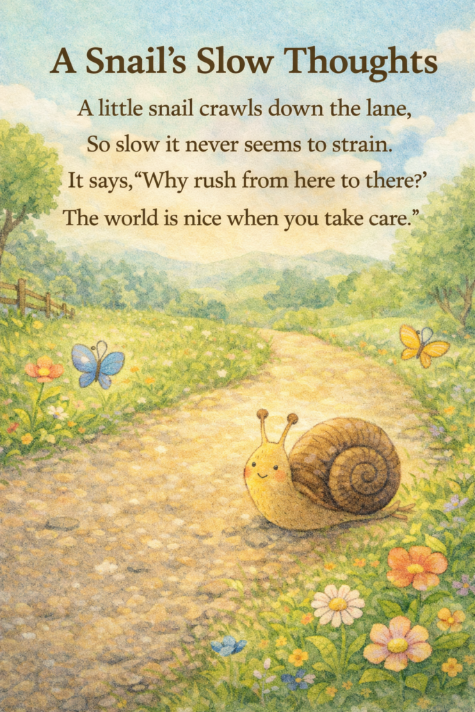 Short & Easy Poem: A Snail's Slow Thoughts