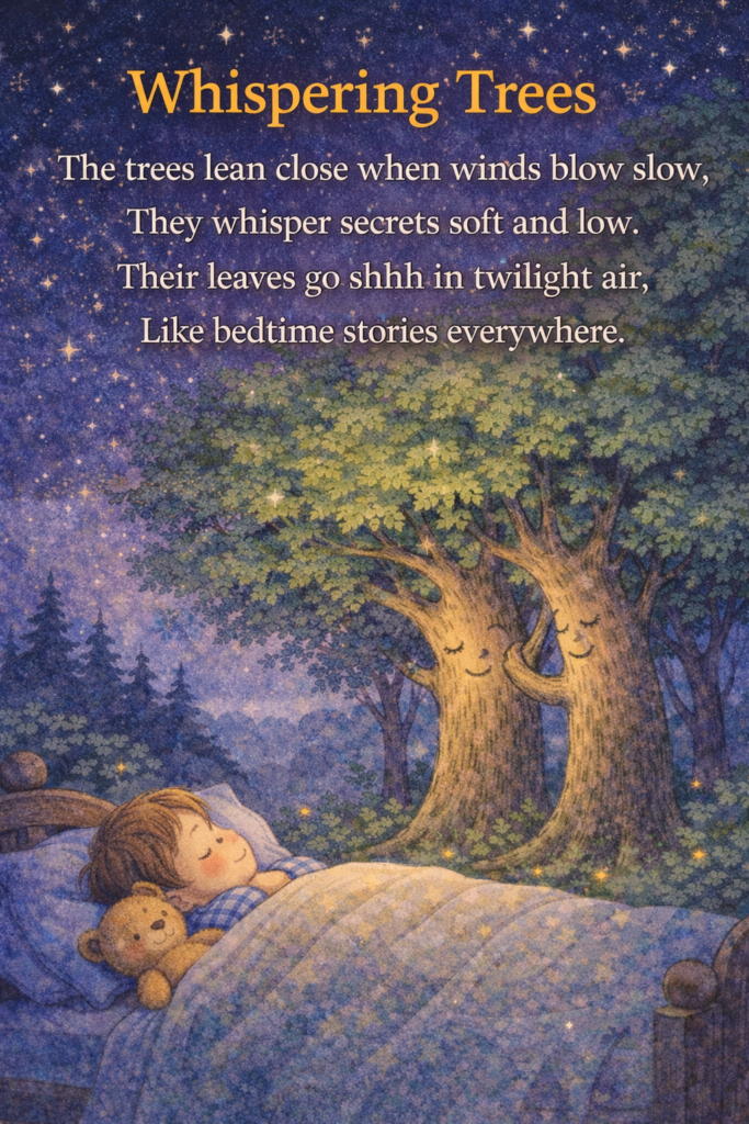 Short & Easy to Remember 4-lines Poem: Whispering Trees