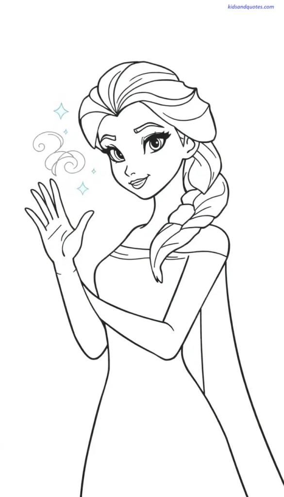 Elsa princess creating simple ice magic shapes with one hand.