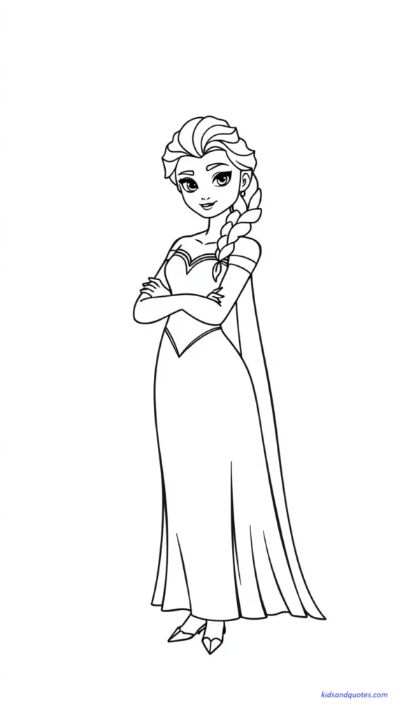 Elsa standing confidently in a classic princess pose.
