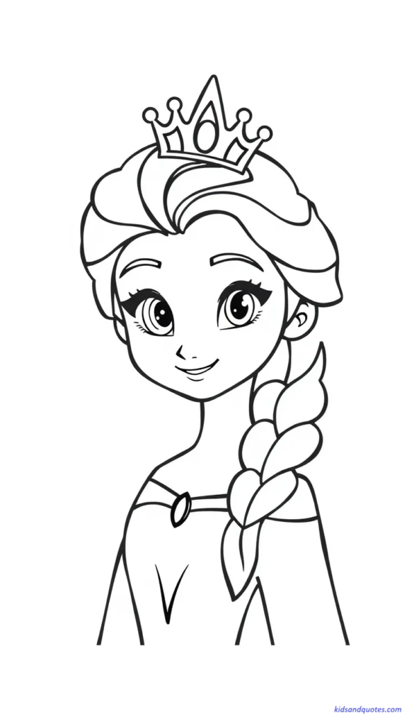 Elsa princess wearing a small crown.