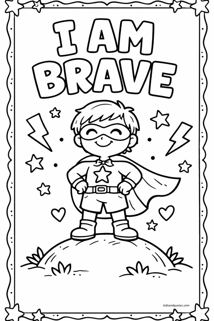 I Am Brave - Printable positive affirmation for kids