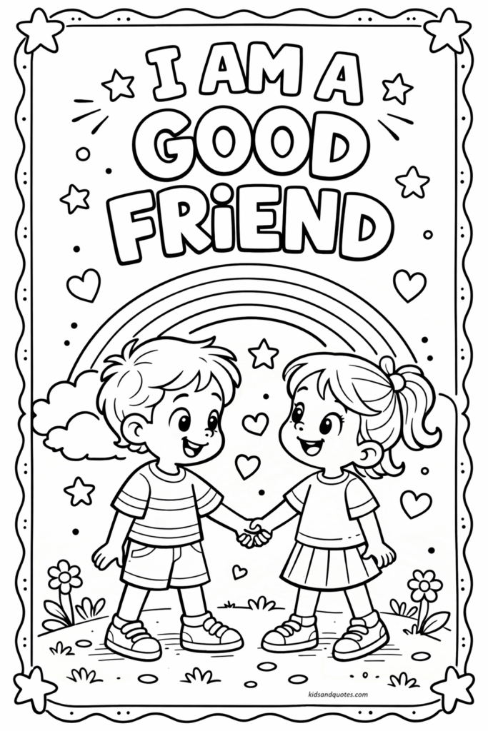 I'm a good friend - Printable positive affirmation for kids