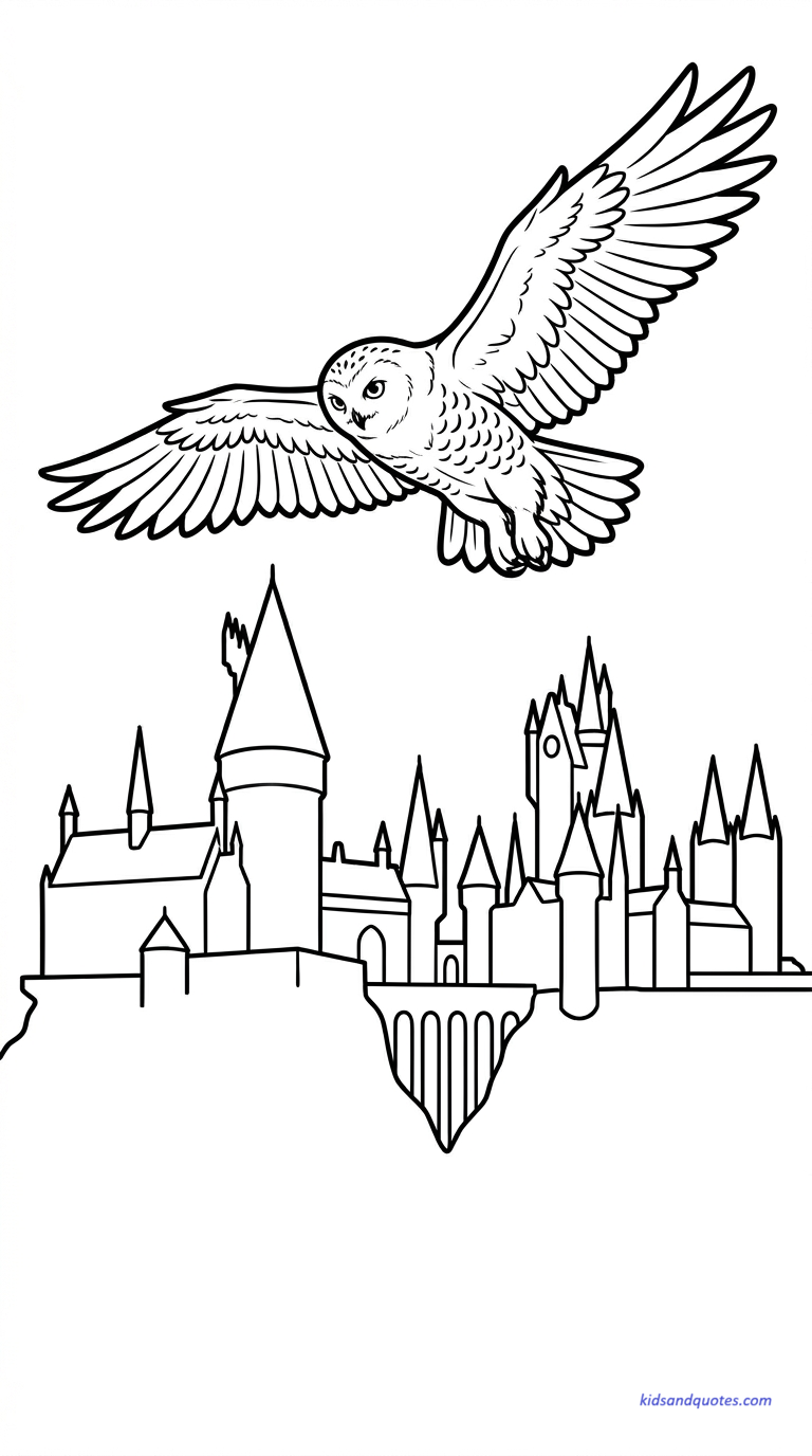18 Harry Potter Coloring Pages Featuring Hedwig That Somehow Hold Kids ...