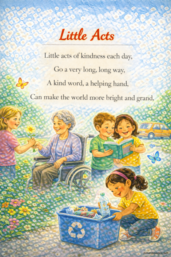 Kindness poem for kids: Little Acts