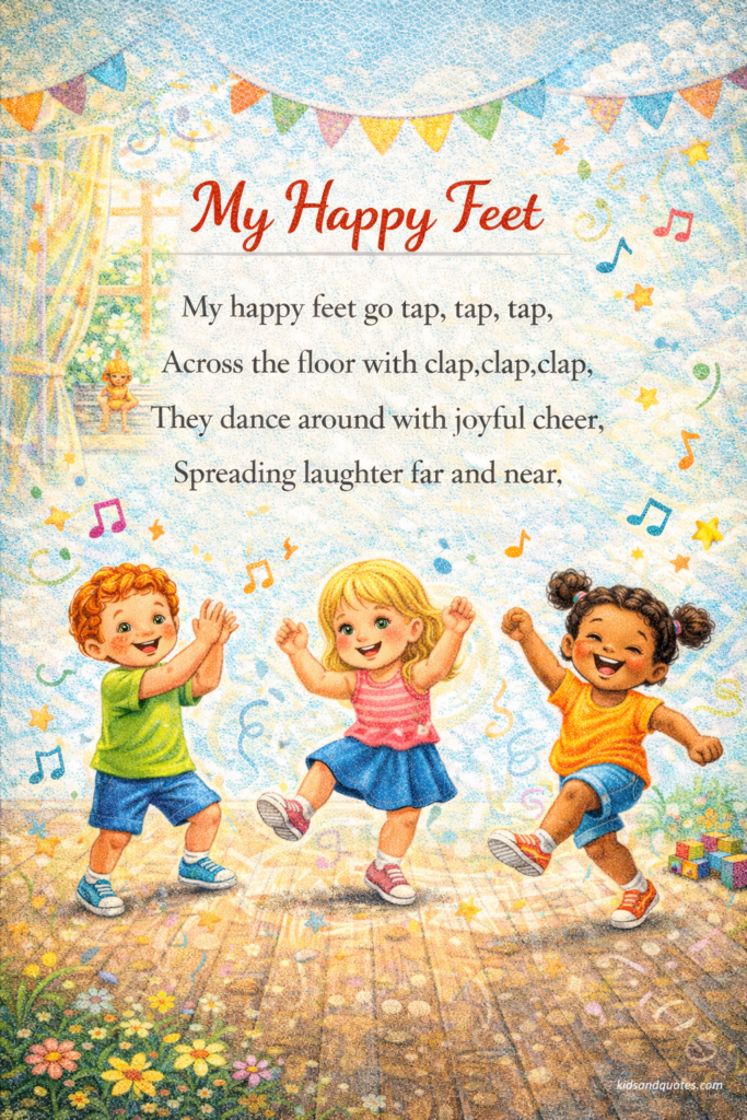 Easy poem for kids: My Happy Feet
