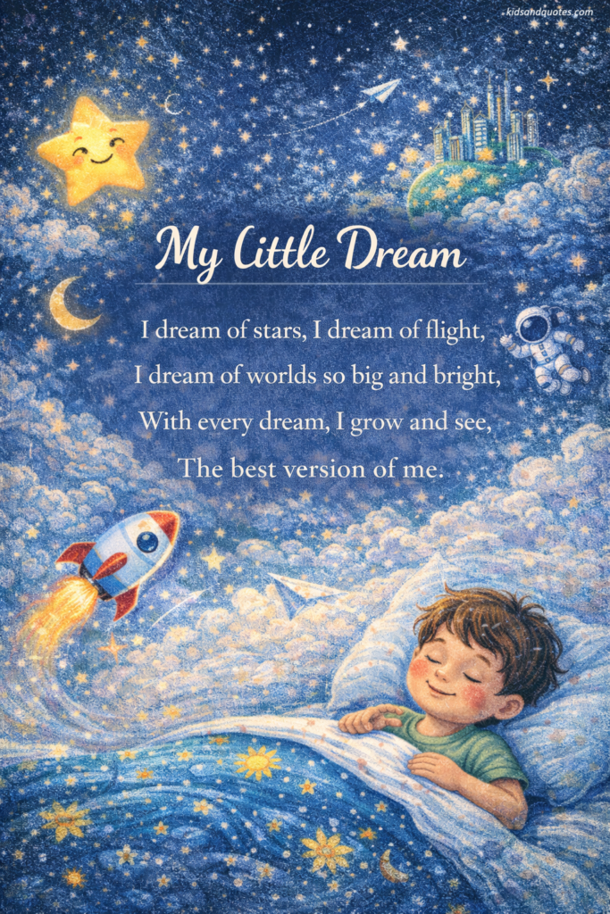 An easy poem for children: My Little Dream