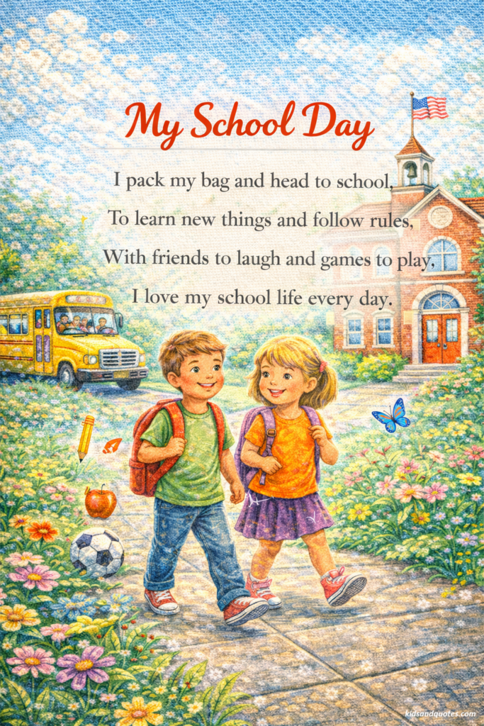 School poem for kids: My School Day