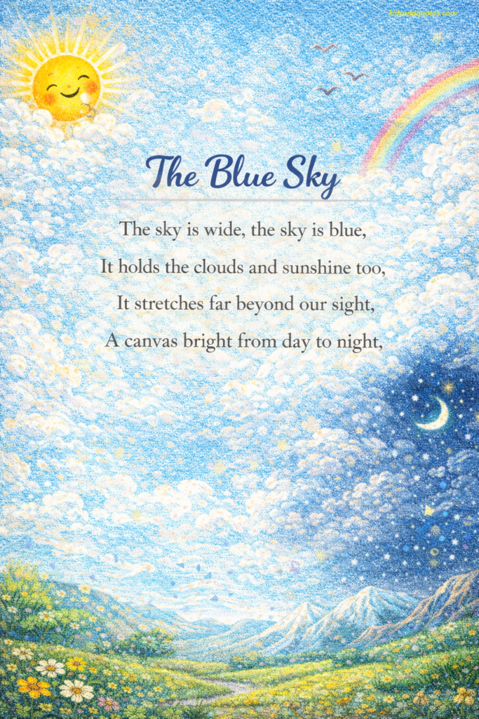 Easy four line poem for kids: The Blue Sky