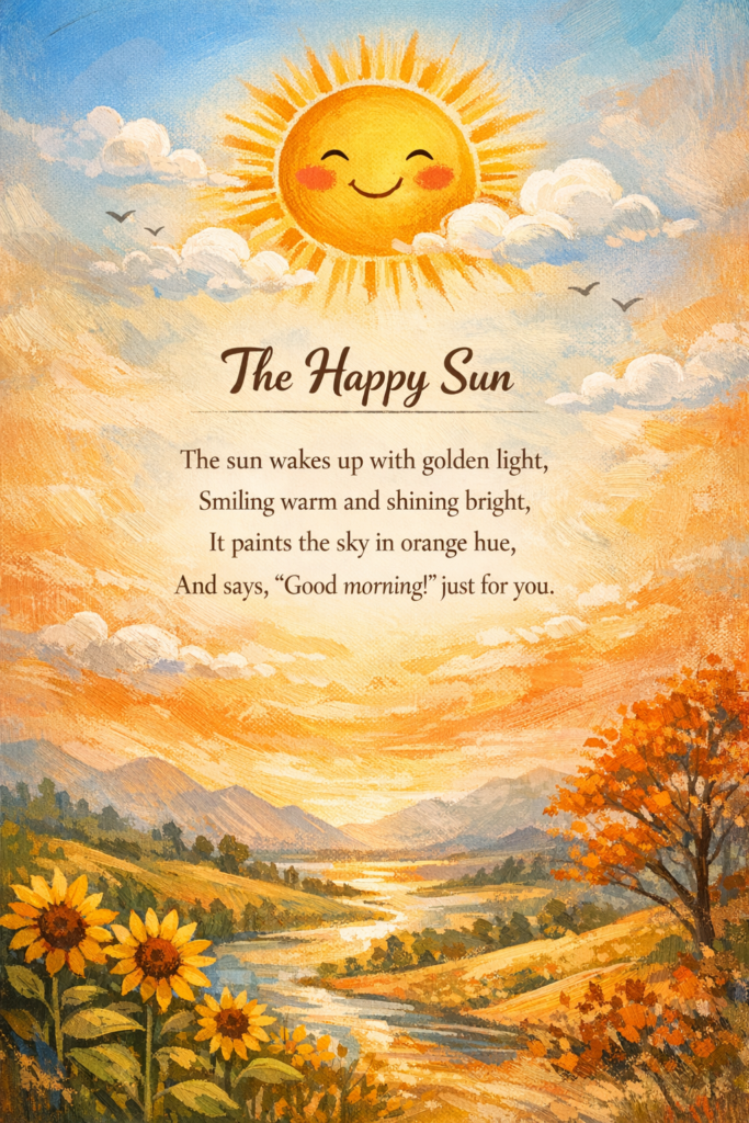 A short rhyming poem for kids: The Happy Sun
