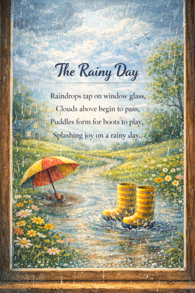 A short rhyming poem for children: The Rainy Day