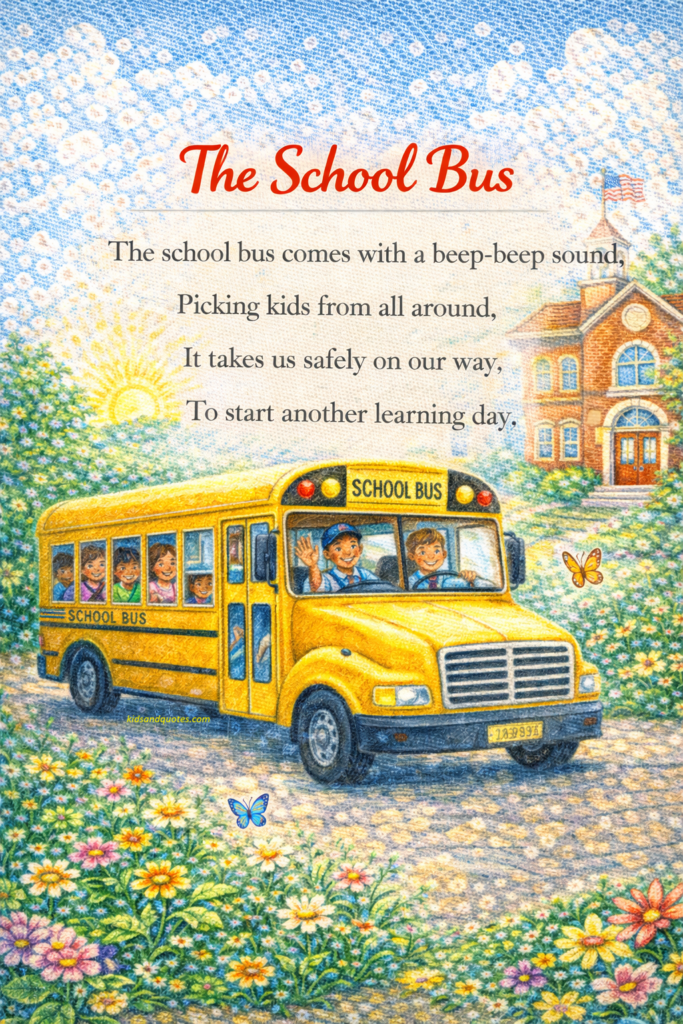 Short school poem for kids: The School Bus