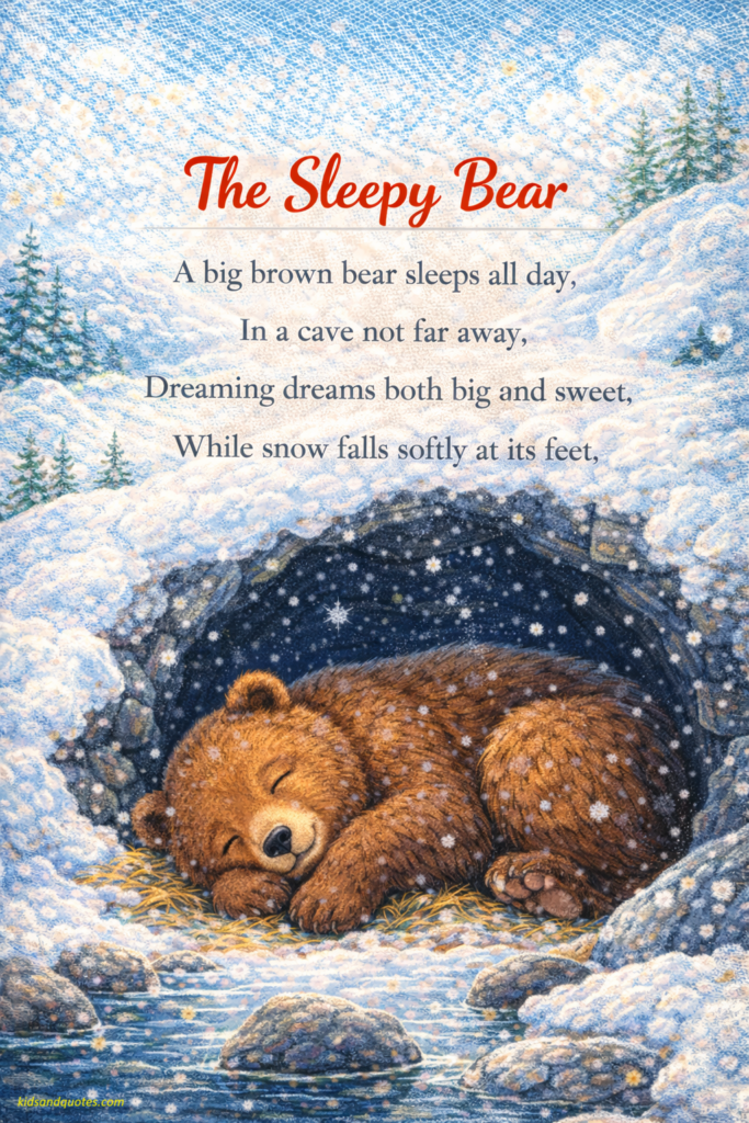 Easy animal poem for kids: The Sleepy Bear