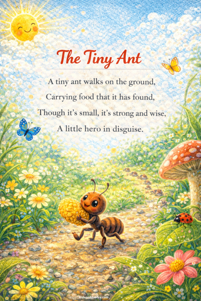 Four-line Short poem: The Tiny Ant