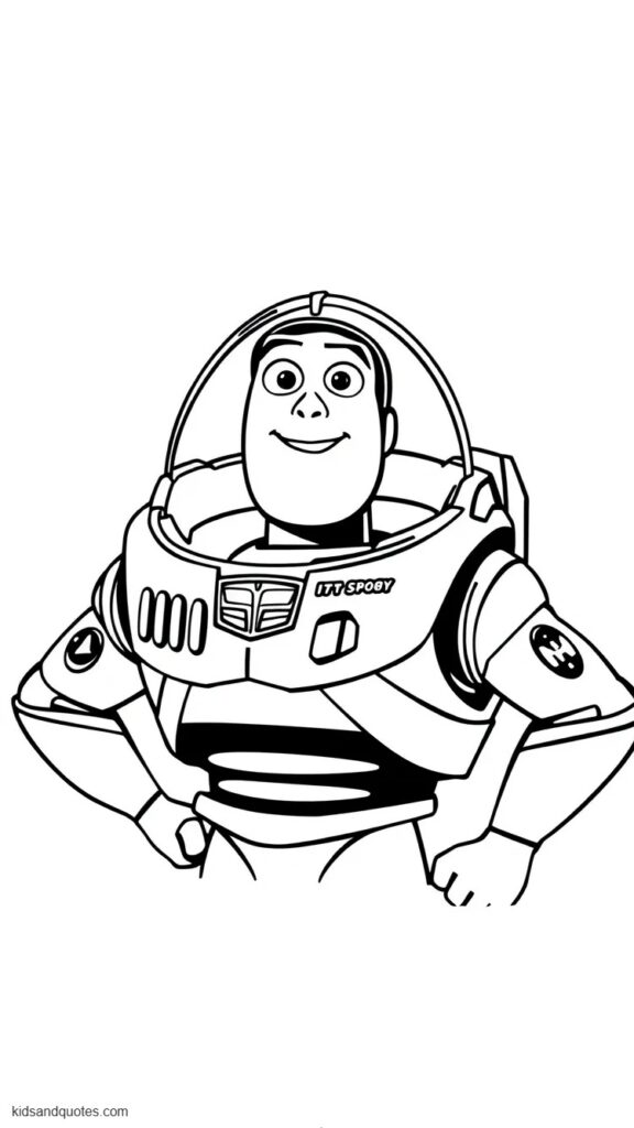 Coloring page, printable PDF of Buzz.