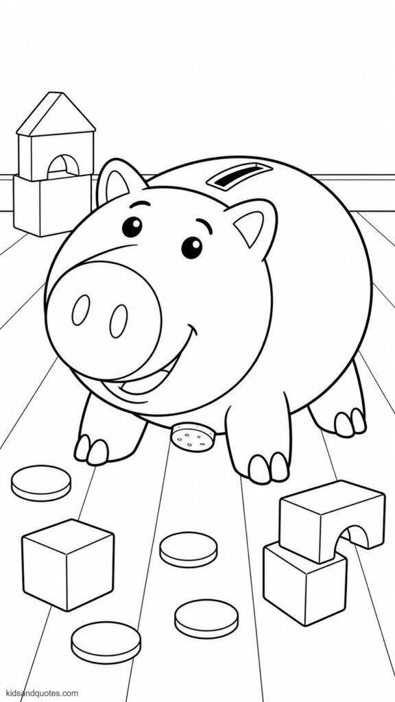 Free printable coloring page: Hamm, smiling.