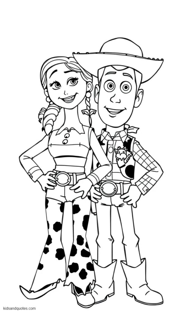 Coloring Page: Jessie, woody re-united.