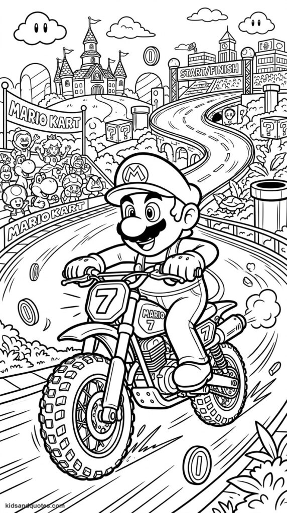 Mario riding a motorbike-style kart.