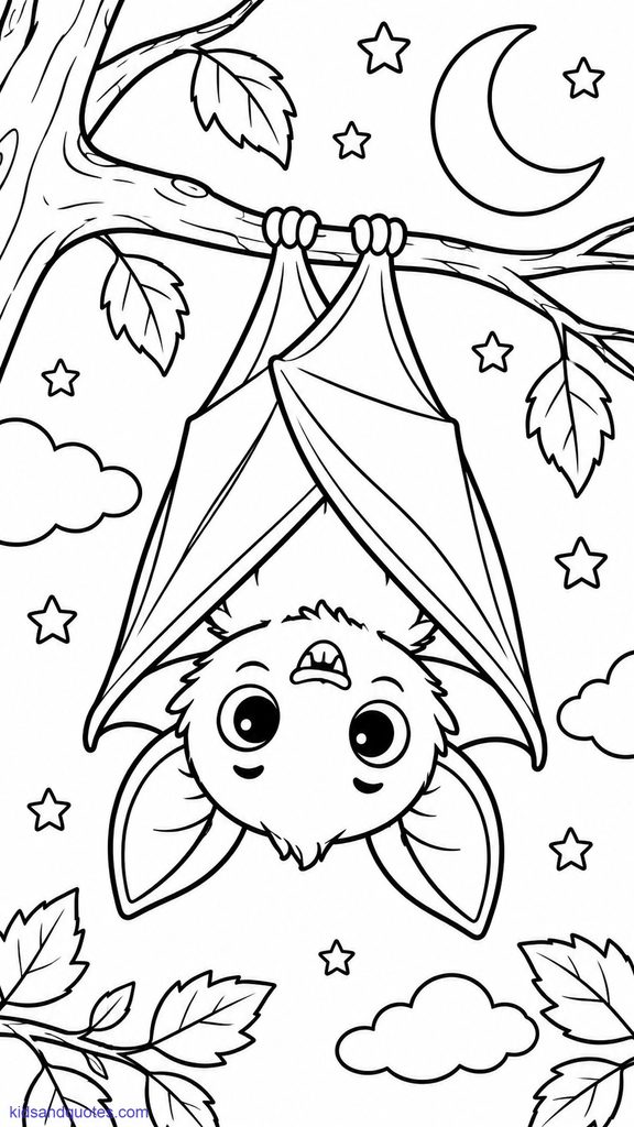 Bat hanging upside down.