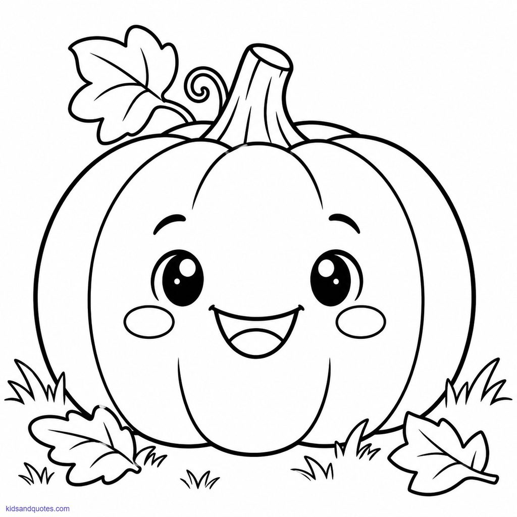 Cute pumpkin with a smiley face.