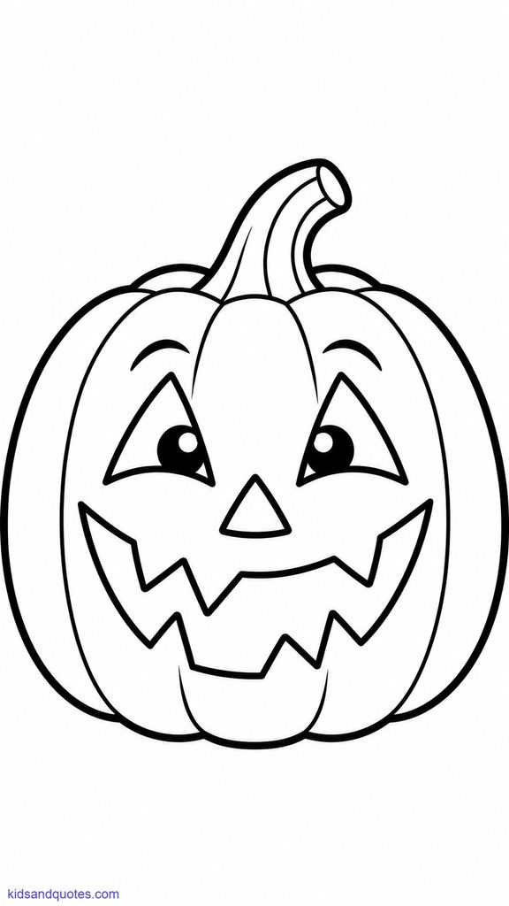 Halloween coloring page: Jack-o-lantern jagged grin.